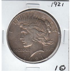 KEY DATE PEACE DOLLAR $1 1921 SHARPLY DETAILED