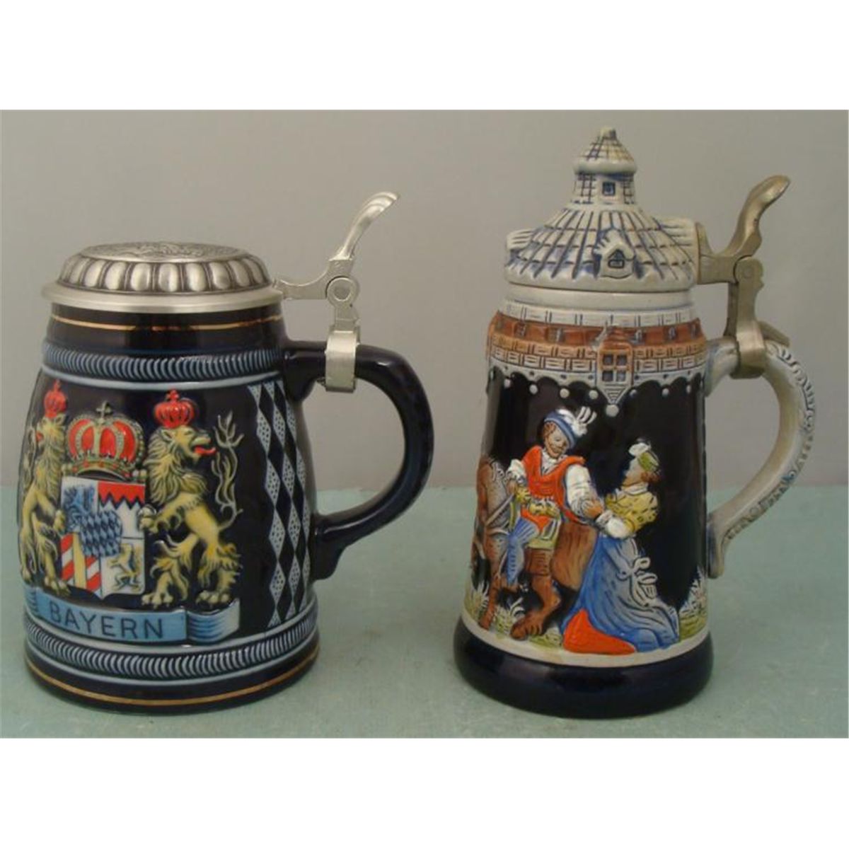 2 German Beer Steins Disney World & King West Germany