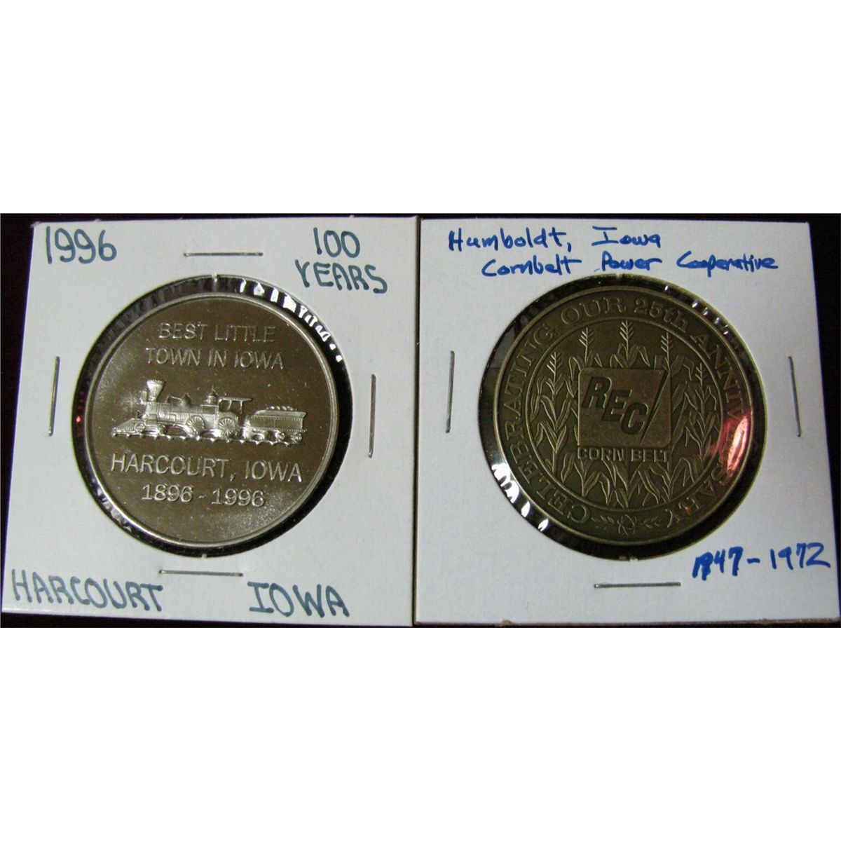 1274. 1972 Corn Belt Power Coop., Humboldt, Iowa & 1996 Harcourt, Iowa