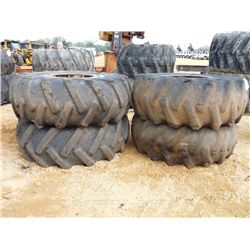 (1) LOT 4 24.5-32 TIRES ON JD WHEELS
