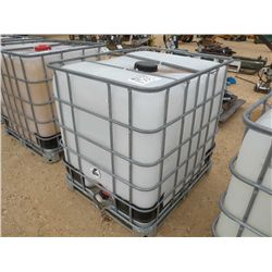 250 GAL PLASTIC TANK W/METAL FRAME