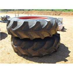 1 LOT (2) 20.8-38 TIRES & RIMS