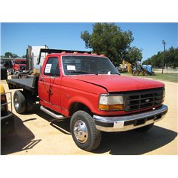 1996 FORD F SUPER DUTY S/A FLATBED TRUCK