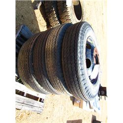 (1) LOT (5) 9.00-25 TIRES & RIMS
