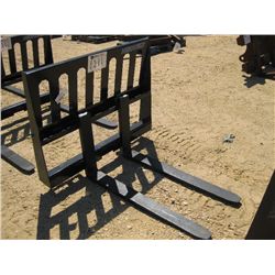 (UNUSED) VERSATECH PALLET FORK ATTCH, FITS SKID STEER LOADER