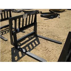 (UNUSED) VERSATECH PALLET FORK ATTCH, FITS SKID STEER LOADER