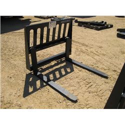 (UNUSED) VERSATECH PALLET FORK ATTCH, FITS SKID STEER LOADER