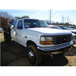 1997 FORD F350 4X4 CREWCAB FLATBED TRUCK