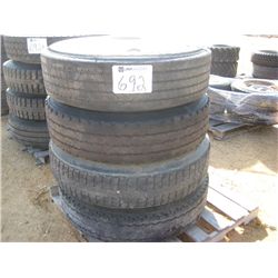1 LOT (4) TRUCK TIRES & WHEELS