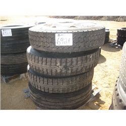 1 LOT (4) TRUCK TIRES & WHEELS