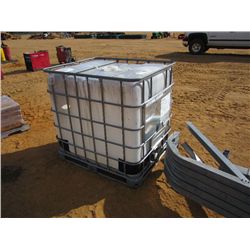 250 GALLON PLASTIC TANK W/METAL FRAME