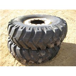 1 SET 16.00X24 TRACTOR TIRES W/RIMS