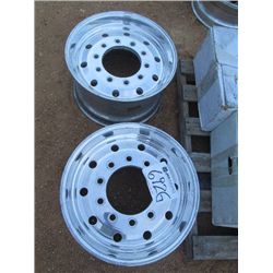 2 EA 12.25 X 22.5 ALUM RIMS