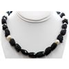 Image 1 : Natural Big Black Spinal and Pearl Beads Necklace with clasp