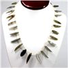 165.54 ctw Natural Black Laborite Beads Necklace with brass clasp