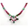 Image 2 : Natural 135.18 ctw Emerald & Ruby Bead Necklace