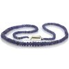 Image 1 : Natural AA Tanzanite Micro Faceted Rondelles Graduated Necklace Gemstone 72.77ctw with brass clasp