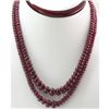 Image 1 : Natural Ruby Round Beads Necklace w/brass clasp