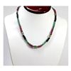 Image 1 : Natural 120.85 ctw Emerald, Ruby & Sapphire Bead Necklace