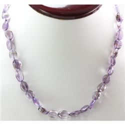 Natural Amethyst Beads Necklace w/brass clasp