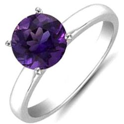 Amethyst 3.30 ctw Solitaire Ring 14kt W/Y Gold