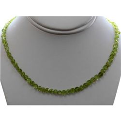 Natural Peridot Single Row Necklace with clasp