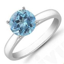 Aqua Marine 1.60 ctw Solitaire Ring 14kt W/Y Gold