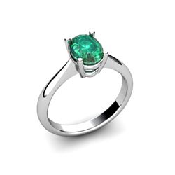 Genuine 0.52 ctw Emerald Ring 14kt White or Yellow Gold