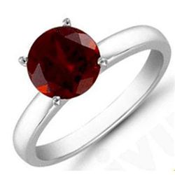 Garnet 1.40 ctw Solitaire Ring 14kt W/Y Gold