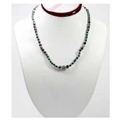 Natural 90.51 ctw Emerald, Ruby & Sapphire Bead Necklace