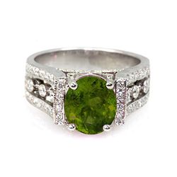 Genuine 3.54 Ctw Tourmaline Ring 14Kt White Or Yellow Gold