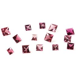 Natural 3.53ctw Pink Tourmaline Square 3-4mm (11) Stone