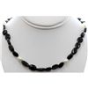 Image 1 : Natural Black Tourmaline and Pearl Beads Necklace with clasp