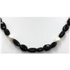 Image 2 : Natural Black Tourmaline and Pearl Beads Necklace with clasp