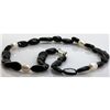Image 3 : Natural Black Tourmaline and Pearl Beads Necklace with clasp