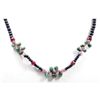 Image 2 : Natural 112.04 ctw Emerald, Ruby & Sapphire Bead Necklace