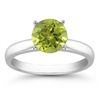 Image 1 : Genuine 1.25 ctw Peridot Solitaire Ring 14kt Gold-White