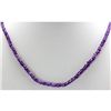 Image 1 : Natural Amethyst Single Row Necklace with clasp