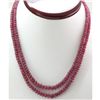 Image 1 : Natural Ruby Round Beads Necklace w/brass clasp