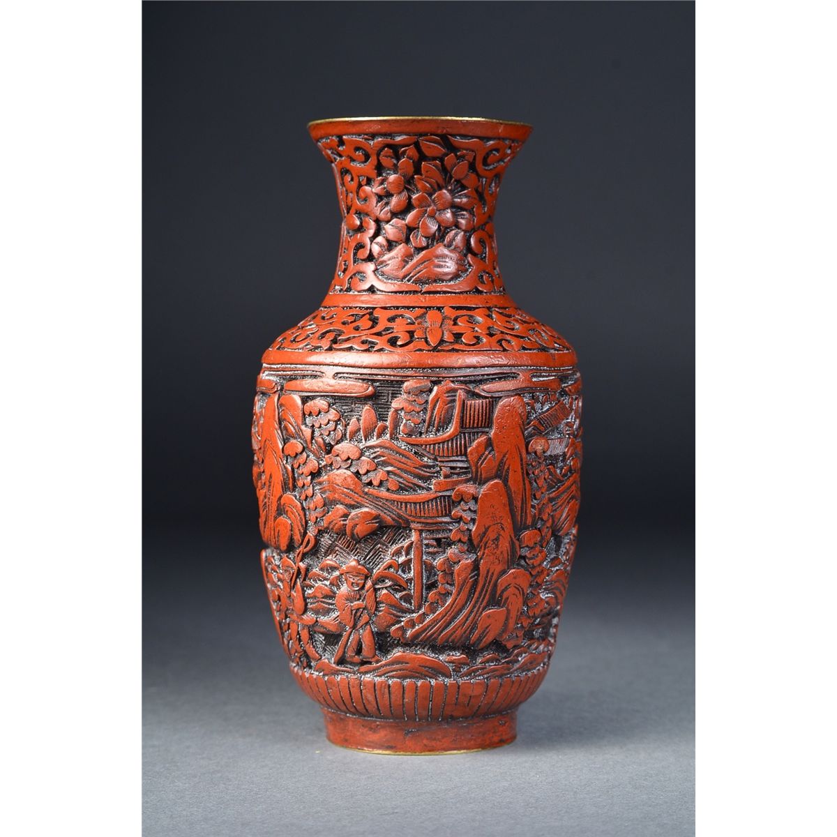 Chinese Carved Cinnabar Lacquer Vase