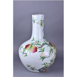 Chinese Famille Rose Porcelain Peach Vase Qianlong