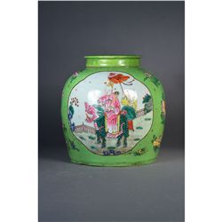 18th/19th C. Chinese Famille Verte Ginger Jar