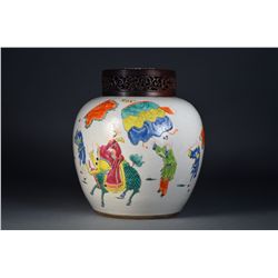 18th Century Chinese Wucai Ginger Jar