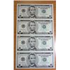 Image 1 : Uncut sheet of 4 2003 $5 FRN