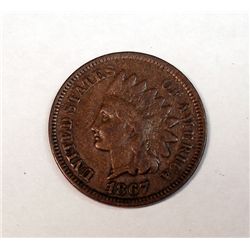 1867 INDIAN ONE CENT NICE VG+ VERY NICE COIN