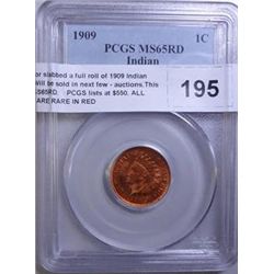 1909 Indian Cent PCGS MS-65 Red