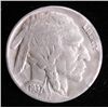 Image 1 : 1937-D 3 LEG BUFFALO NICKEL, FULL HORN VF/XF