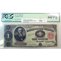 1891 $1 Treasury note  PCGS66PPQ