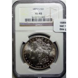 1889S   Morgan $ NGC65----GS65 bid = $1750