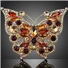 Image 1 : STUNNING Topaz and Citrine Butterfly Brooch Pin adorned
